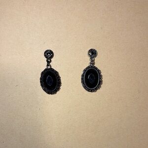 Black Oval Earrings